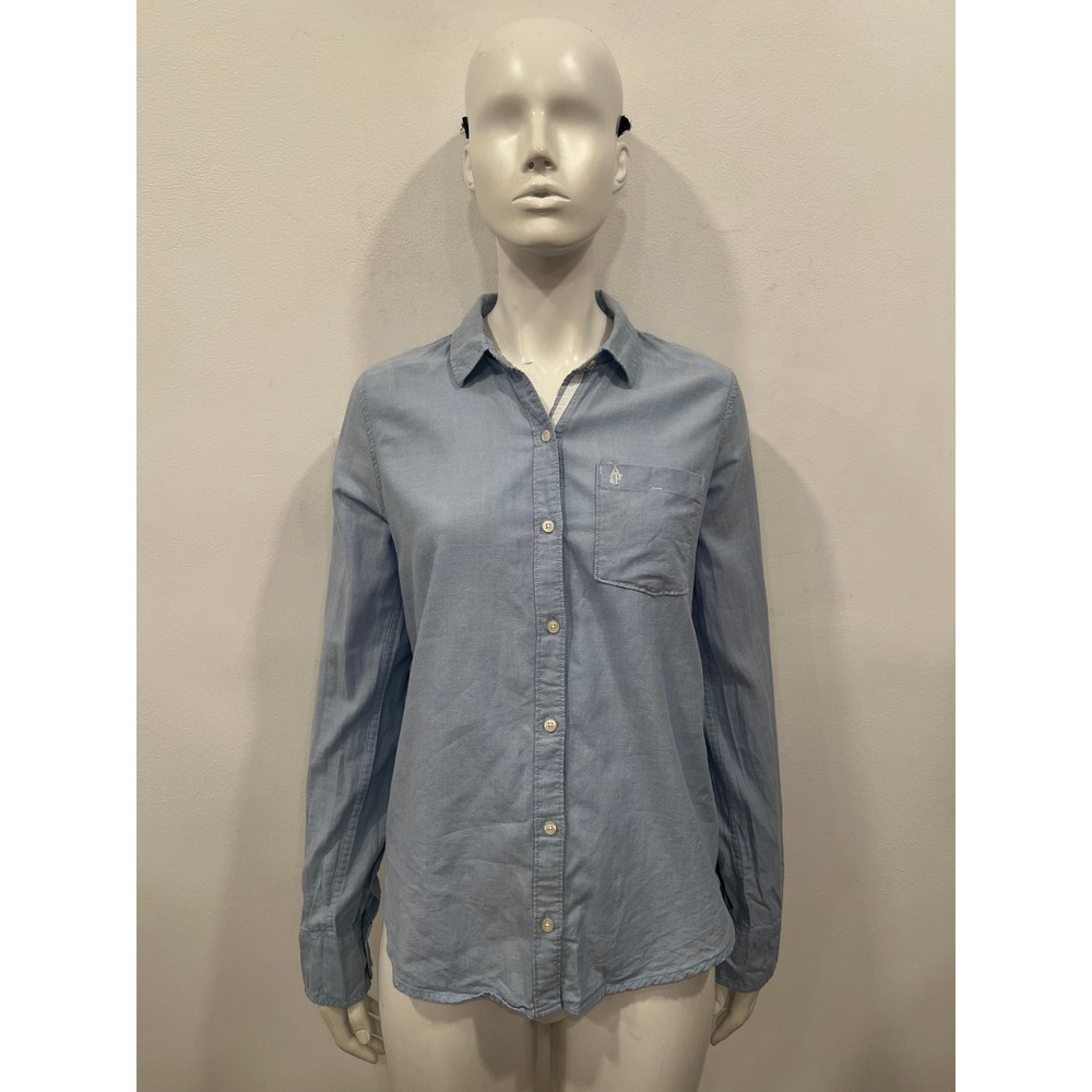 Abercrombie & Fitch Button Down shirt Womens SZ small Blue Oxford Shirt Pocket